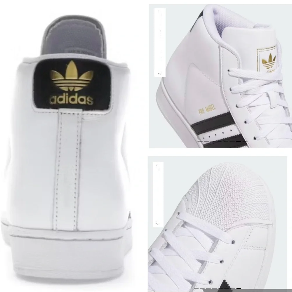 Adidas Pro Model ADV Mid Men’s Sz 9‎ Classic White/Black Basketball Shoe